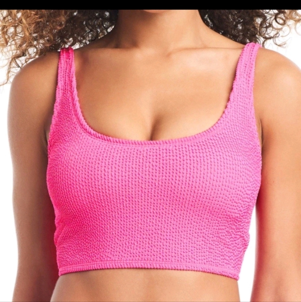 Bar III Women's Tank Bra Bikini Top, Candy Kiss Pink. Size M #A13